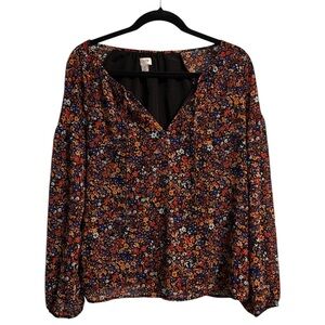 J. Crew Multicolor Floral Blouse